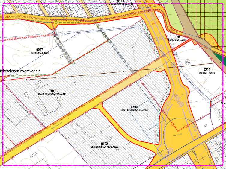 Komárom településrendezési terveinek 4/B sz. módosítása A szerkezeti terven a területfelhasználási övezetek lehatárolásának változását átvezettük.
