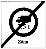 ábra) jelzőtábláig az úton a táblán megjelölt súlyhatárt meghaladó megengedett legnagyobb össztömegű tehergépkocsival, vontatóval, mezőgazdasági vontatóval és lassú járművel közlekedni tilos. 53/c.