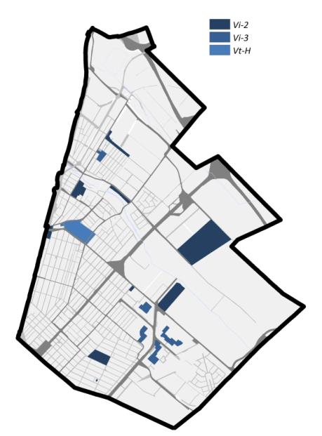 A XV. kerületben az alábbi beépítésre szánt és beépítésre nem szánt területek találhatóak az OTÉK által meghatározott területfelhasználási egységek kategóriái közül.